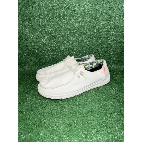 Hey Dude Wendy Womens Size 10 Natural Salt Casual Slip On Comfort Loafers Shoes - Picture 3 of 9